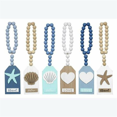 YOUNGS Wood Nautical Tag, 6 Assorted Color - Wood & MDF 62105